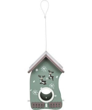 Mangeoire Xmas a suspendre, peinte, bois, 18 x 28 x 17 cm, petrole de Trixie - Produit pour animaux dans T050