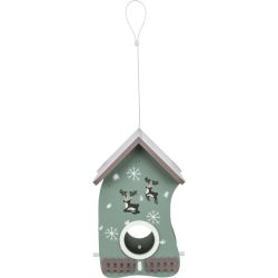 Mangeoire Xmas a suspendre, peinte, bois, 18 x 28 x 17 cm, petrole de Trixie - Produit pour animaux dans T050