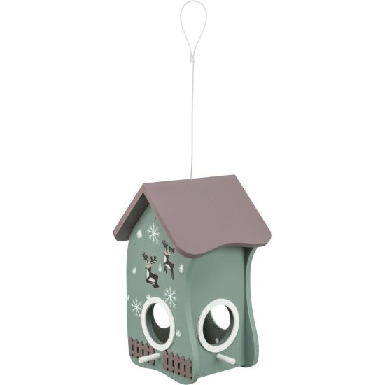 Mangeoire Xmas a suspendre, peinte, bois, 18 x 28 x 17 cm, petrole de Trixie - Produit pour animaux dans T050