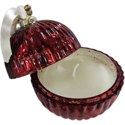 BOUGIE VERRE VERT ROUGE OR 3ASS H12.5 D11CM