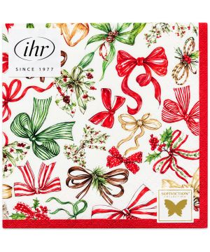SERVIETTE LUNCH NOEUDS DE NOEL de Déco de Noël - Jardinerie Bordeaux et Libourne dans M067