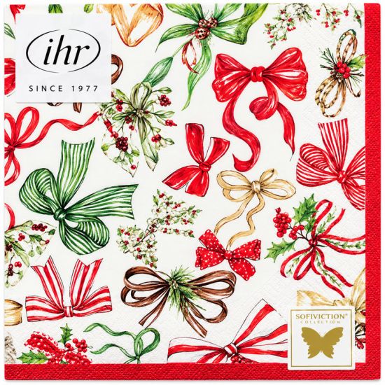 SERVIETTE LUNCH NOEUDS DE NOEL de Déco de Noël - Jardinerie Bordeaux et Libourne dans M067
