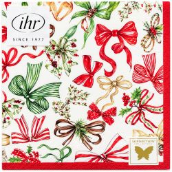 SERVIETTE LUNCH NOEUDS DE NOEL de Déco de Noël - Jardinerie Bordeaux et Libourne dans M067