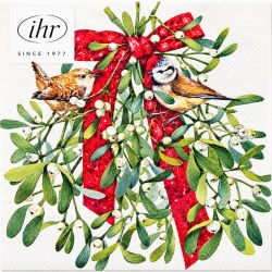 SERVIETTE LUNCH OISEAUX DANS GUI de Déco de Noël - Jardinerie Bordeaux et Libourne dans M067