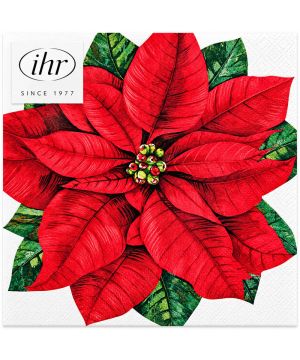 SERVIETTE LUNCH FLEUR POINSETTIA de Déco de Noël - Jardinerie Bordeaux et Libourne dans M067
