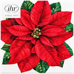 SERVIETTE LUNCH FLEUR POINSETTIA de Déco de Noël - Jardinerie Bordeaux et Libourne dans M067