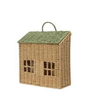 MAISON CORDE DE PAPIER BRUN/COULEUR 33X14CM H40