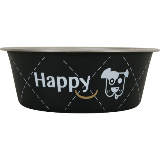ECUELLE INOX HAPPY NOI 21CM de Zolux - Produit pour animaux dans Gamelles et distributeurs pour chiens