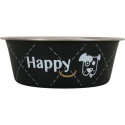 ECUELLE INOX HAPPY NOI 21CM de Zolux - Produit pour animaux dans Gamelles et distributeurs pour chiens