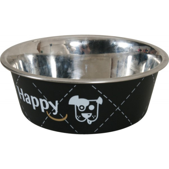 ECUELLE INOX HAPPY NOI 21CM de Zolux - Produit pour animaux dans Gamelles et distributeurs pour chiens