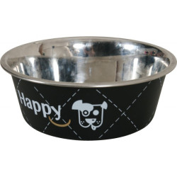ECUELLE INOX HAPPY NOI 21CM de Zolux - Produit pour animaux dans Gamelles et distributeurs pour chiens