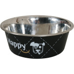 ECUELLE INOX HAPPY NOI 21CM de Zolux - Produit pour animaux dans Gamelles et distributeurs pour chiens