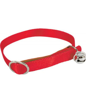 Collier nylon chat rouge