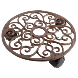 Porte-Plantes Rond Fonte à roulettes | Support Décoratif Élégant pour Fleurs et Plantes de Esschert design - deco maison et j...