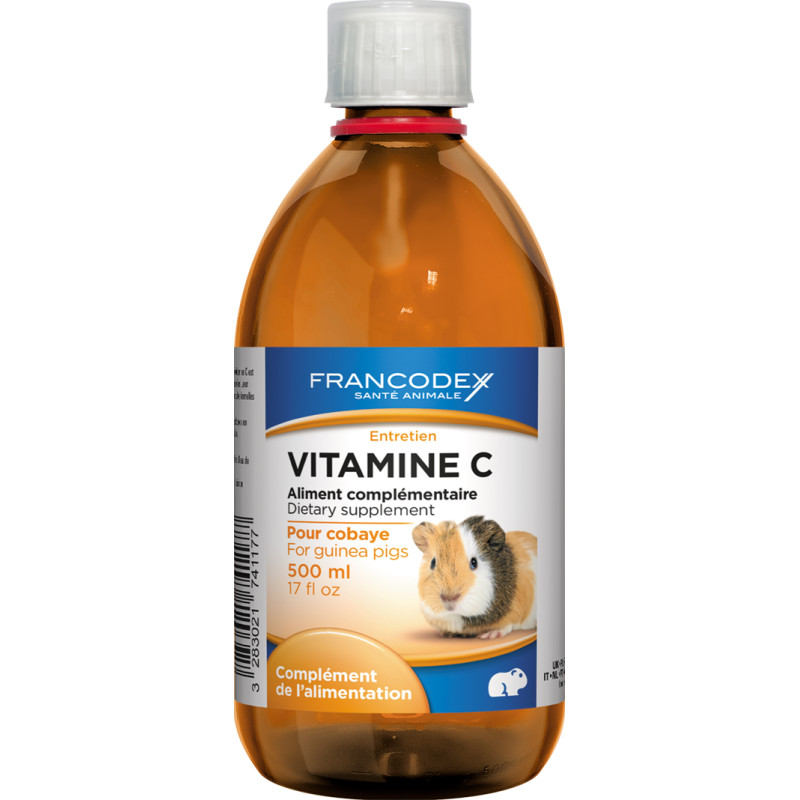 VITAMINE C PRO 500ML de Francodex - anti puce et soin pour chien et chat dans Hygiene rongeurs