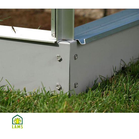 SERRE ADOSSEE IDA 7800 ALU+embase de Lams - EGT Partners - Serre de jardin dans Serre sur terre et dalle