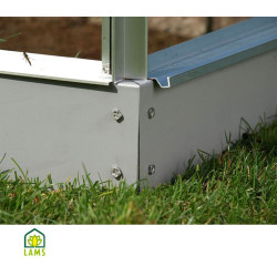 SERRE ADOSSEE IDA 7800 ALU+embase de Lams - EGT Partners - Serre de jardin dans Serre sur terre et dalle