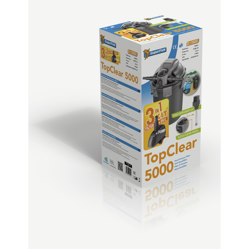 TCLEAR KIT 5000 UV-7W-POMPE 2000L de Superfish - Aquadistri - accessoires pour aquarium et bassin dans Filtre pour bassin