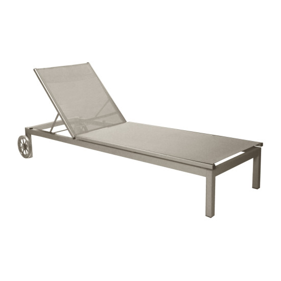 BAIN DE SOLEIL LIT THEMA TAUPE de Proloisirs - Océo - table et fauteuil et mobilier de jardin dans Transat pour l'exterieur