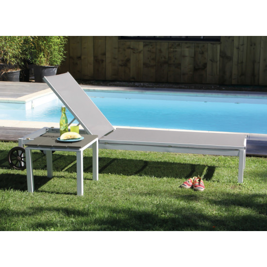 BAIN DE SOLEIL LIT THEMA TAUPE de Proloisirs - Océo - table et fauteuil et mobilier de jardin dans Transat pour l'exterieur