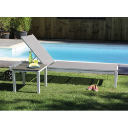 BAIN DE SOLEIL LIT THEMA TAUPE de Proloisirs - Océo - table et fauteuil et mobilier de jardin dans Transat pour l'exterieur