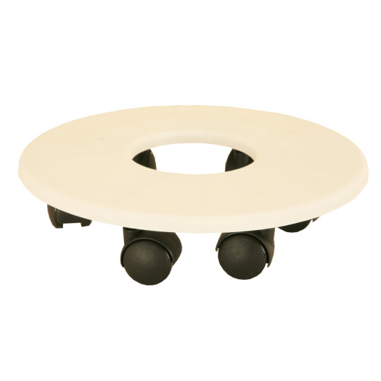 Support 5 Roulettes D23 Blanc -Pot Riviera de Riviera - fabricant de Pots à reserve d'eau et sans réserve dans Support de pot