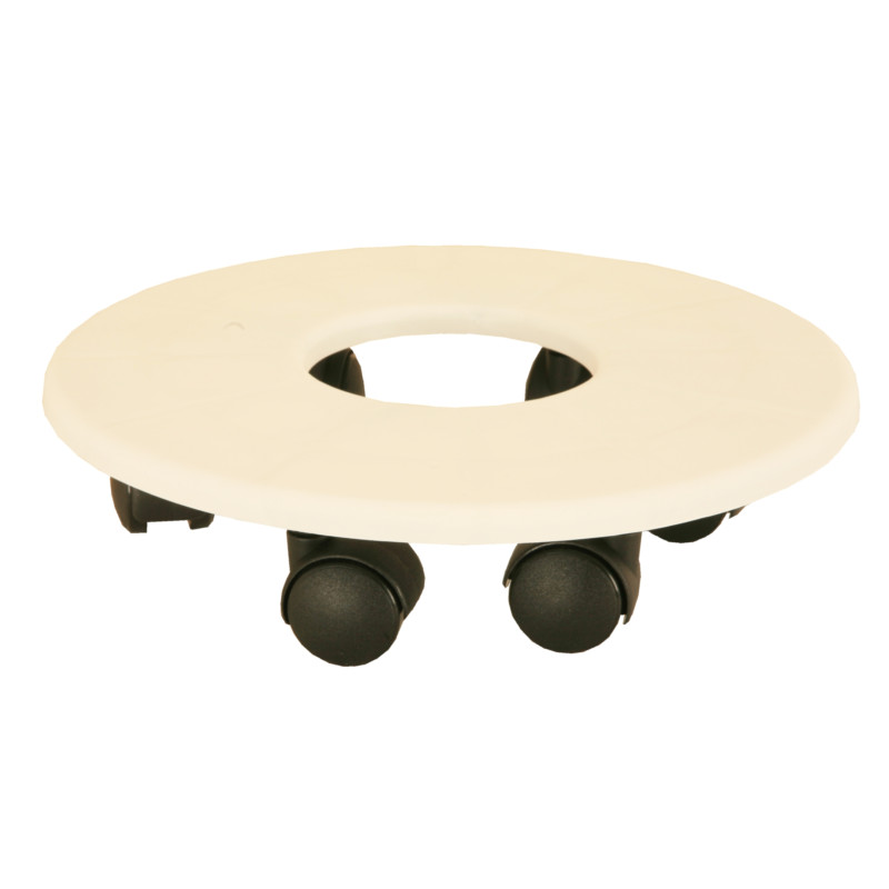 Support 5 Roulettes D23 Blanc -Pot Riviera de Riviera - fabricant de Pots à reserve d'eau et sans réserve dans Support de pot