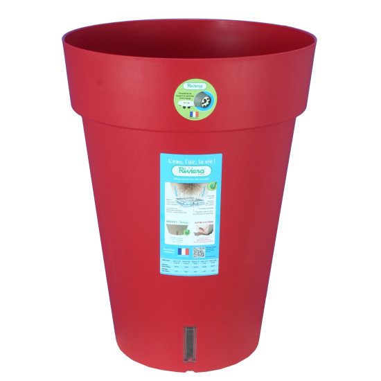 /POT LOFT HAUT 66 ROUGE - RIVIERA de Riviera - fabricant de Pots à reserve d'eau et sans réserve dans Pots en plastique