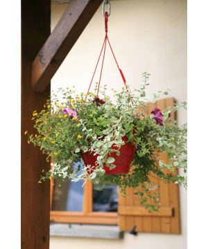 Pot Suspension Acropole 27 Rouge -Pot Riviera de Riviera - fabricant de Pots à reserve d'eau et sans réserve dans Pots en pla...