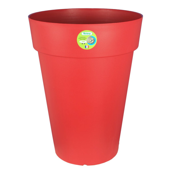Pot Soleilla Haut 53 Rouge -Pot Riviera de Riviera - fabricant de Pots à reserve d'eau et sans réserve dans Pots en plastique