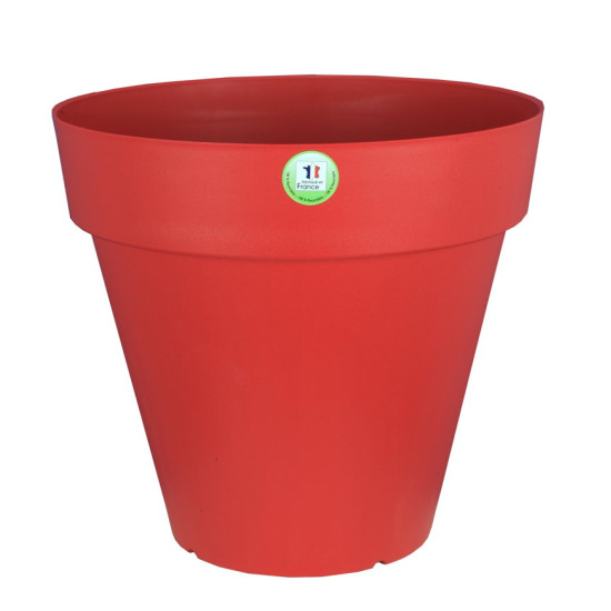 Pot Soleilla Rond 30 Rouge -Pot Riviera de Riviera - fabricant de Pots à reserve d'eau et sans réserve dans Pots en plastique