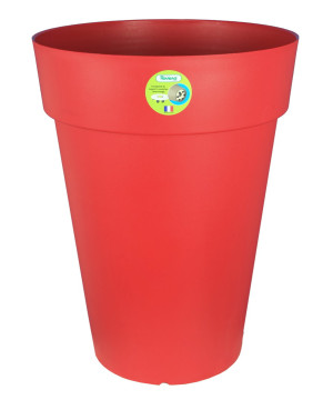 Pot Soleilla Haut 66 Rouge -Pot Riviera de Riviera - fabricant de Pots à reserve d'eau et sans réserve dans Pots en plastique