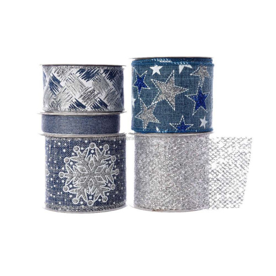 /RUBAN BLEU/ARGENT de Luminéo et Décoris - produits de décoration dans 🎄Décoration de Noël