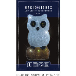 HIBOU 20CM 16LED S/P INT de Déco de Noël - Jardinerie Bordeaux et Libourne dans 💡Guirlande et déco électrique