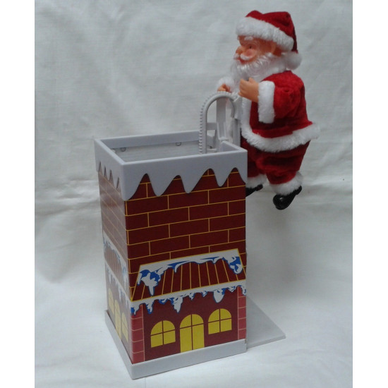 AUTOMATE PERE NOEL CHEMINEE 25CM de Déco de Noël - Jardinerie Bordeaux et Libourne dans 🧑‍🎄Figurines animées de Noël