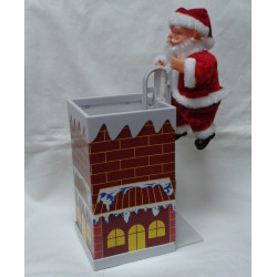 AUTOMATE PERE NOEL CHEMINEE 25CM de Déco de Noël - Jardinerie Bordeaux et Libourne dans 🧑‍🎄Figurines animées de Noël