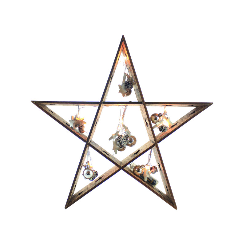 /ETOILE BOIS LED DECO POMME DE PIN de Blachere, Guirlande et décoration électrique de Noël à Bordeaux dans 💡Guirlande et déco...