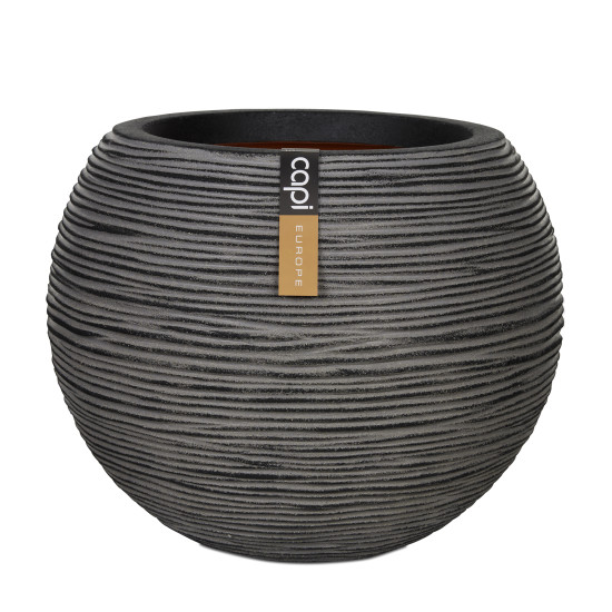 Pot BOULE STRIE 62X48 ANTHRACITE de Capi Europe - Cache et pot décoratifs design dans Cache-pot et pot déco