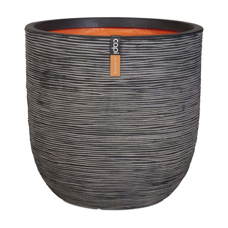 POT OEUF STRIE 54X52 ANTHRACITE de Capi Europe - Cache et pot décoratifs design dans Cache-pot et pot déco