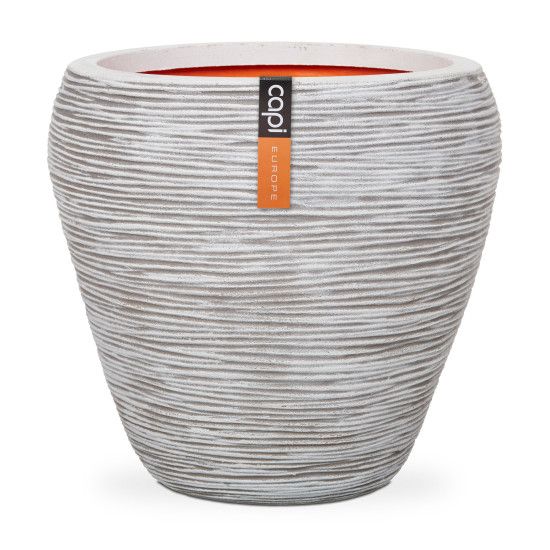 Pot EPot ROND STRIE 42X38IVOIRE de Capi Europe - Cache et pot décoratifs design dans Cache-pot et pot déco