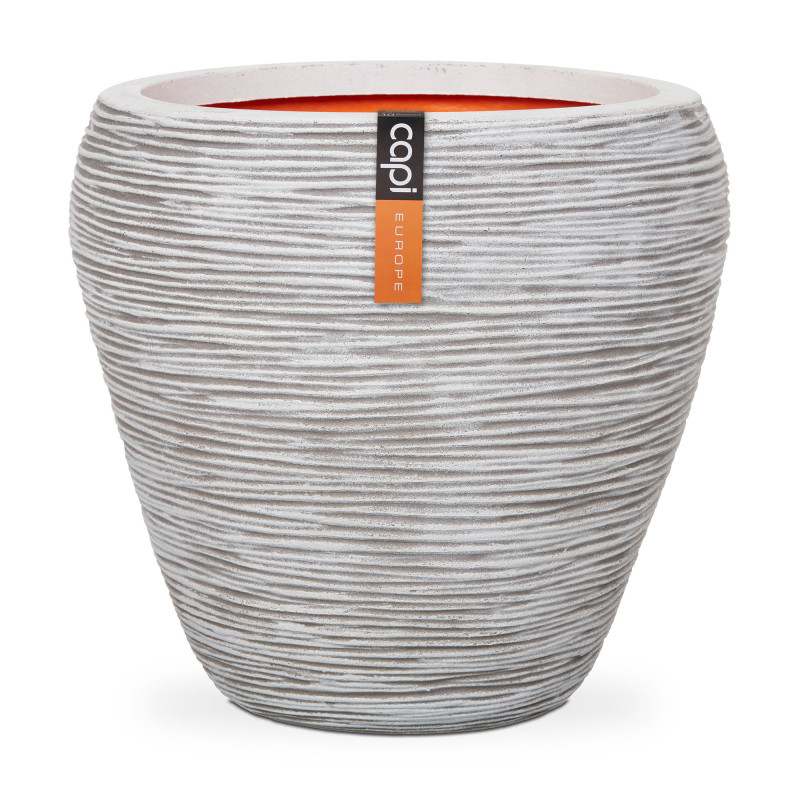 Pot EPot ROND STRIE 42X38IVOIRE de Capi Europe - Cache et pot décoratifs design dans Cache-pot et pot déco