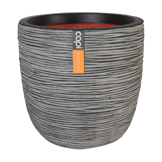 POT OEUF STRIE 35X34 ANTHRACITE de Capi Europe - Cache et pot décoratifs design dans Cache-pot et pot déco