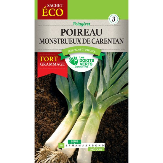 Poireau Monstrueux De Carentan 2-Gm -graines de Les Doigts Verts - graines de Gironde à Bordeaux dans Graines de Poireau