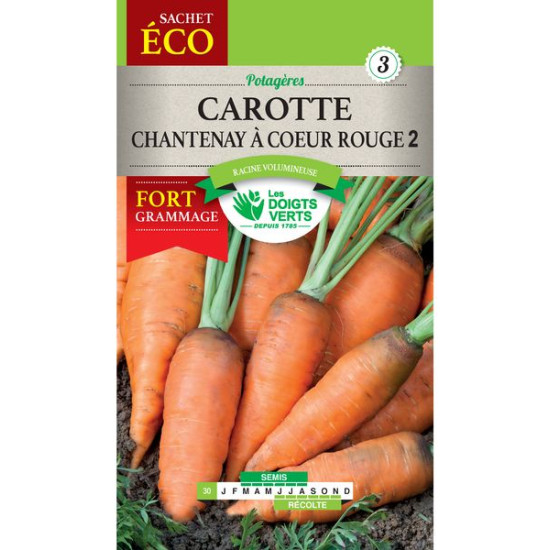 Carotte Chantenay A Coeur Rge 2-Gm -graines de Les Doigts Verts - graines de Gironde à Bordeaux dans Graines de Carotte