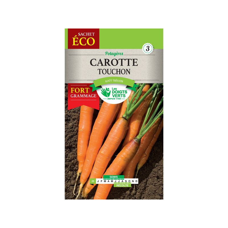 Carotte Touchon-Gm -graines de Les Doigts Verts - graines de Gironde à Bordeaux dans Graines de Carotte