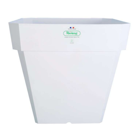 Pot Soleilla Carre 30 Blanc -Pot Riviera de Riviera - fabricant de Pots à reserve d'eau et sans réserve dans Pots en plastique