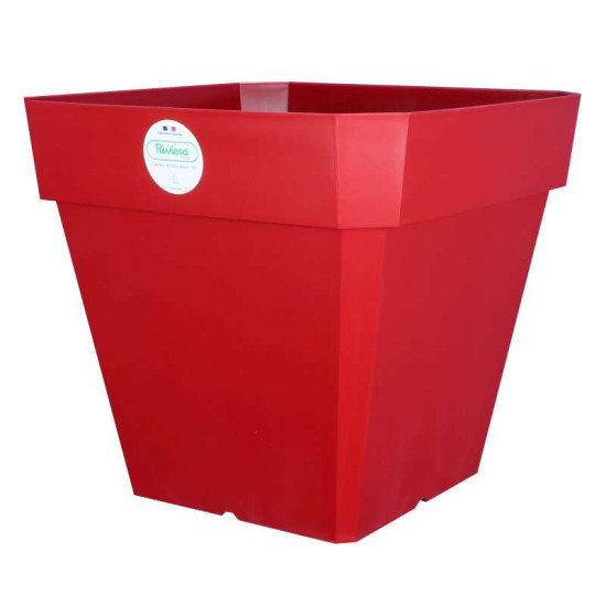 Pot Soleilla Carre 40 Rouge -Pot Riviera de Riviera - fabricant de Pots à reserve d'eau et sans réserve dans Pots en plastique