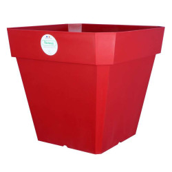 Pot Soleilla Carre 40 Rouge -Pot Riviera de Riviera - fabricant de Pots à reserve d'eau et sans réserve dans Pots en plastique