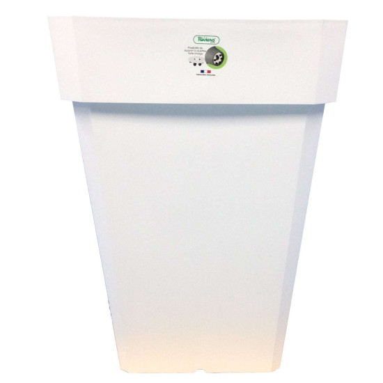 Pot Soleilla Carre H53 Blanc -Pot Riviera de Riviera - fabricant de Pots à reserve d'eau et sans réserve dans Pots en plastique