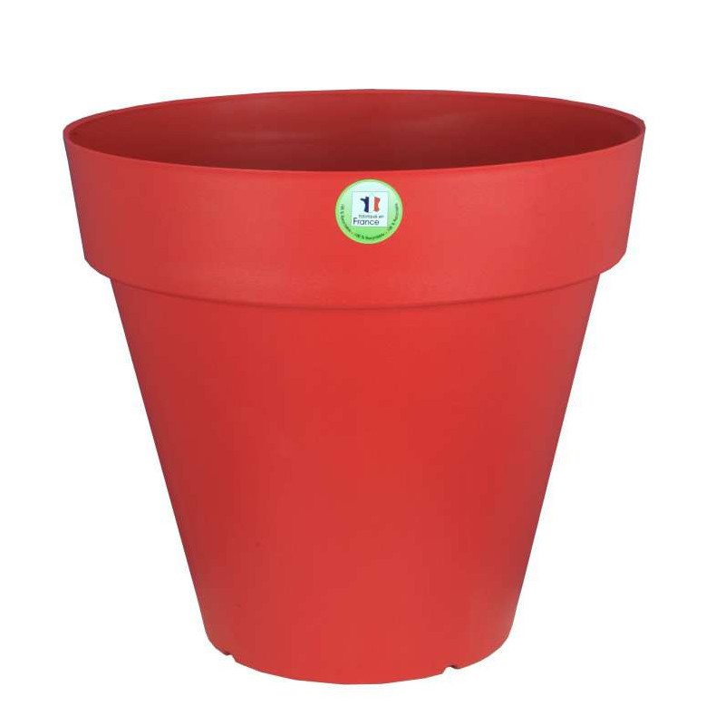Pot Soleilla Rond 25 Rouge -Pot Riviera de Riviera - fabricant de Pots à reserve d'eau et sans réserve dans Pots en plastique